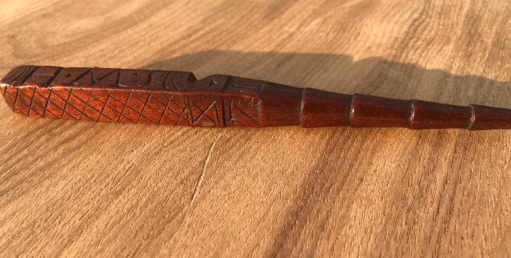 A Rare Antique Welsh Knitting Sheath - treen View IV