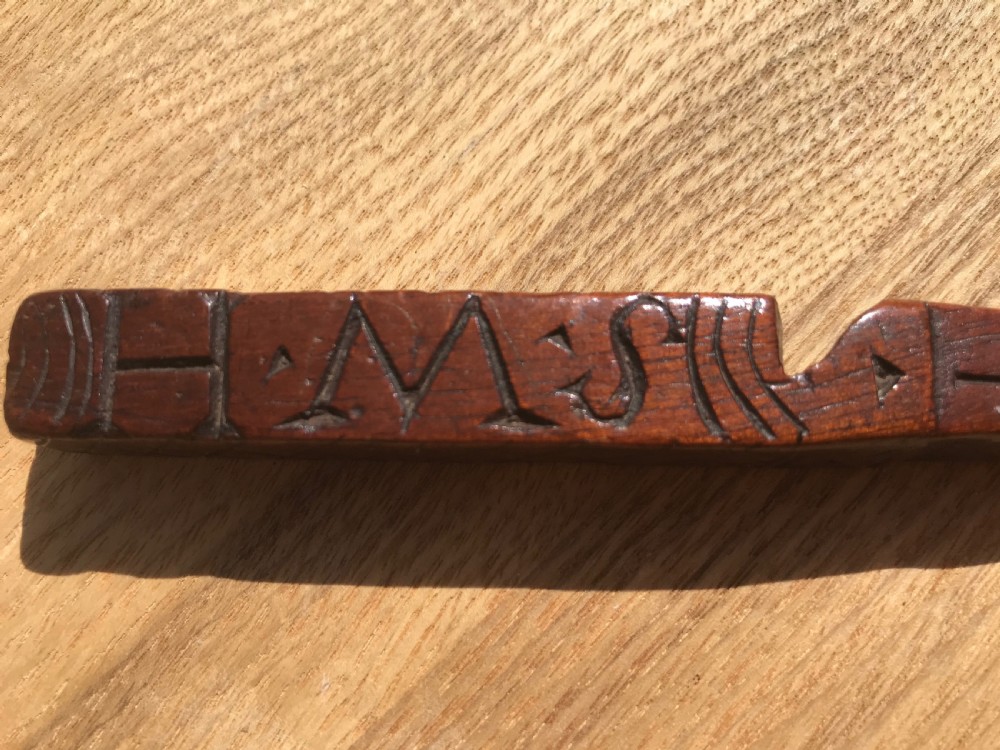 A Rare Antique Welsh Knitting Sheath - treen View V