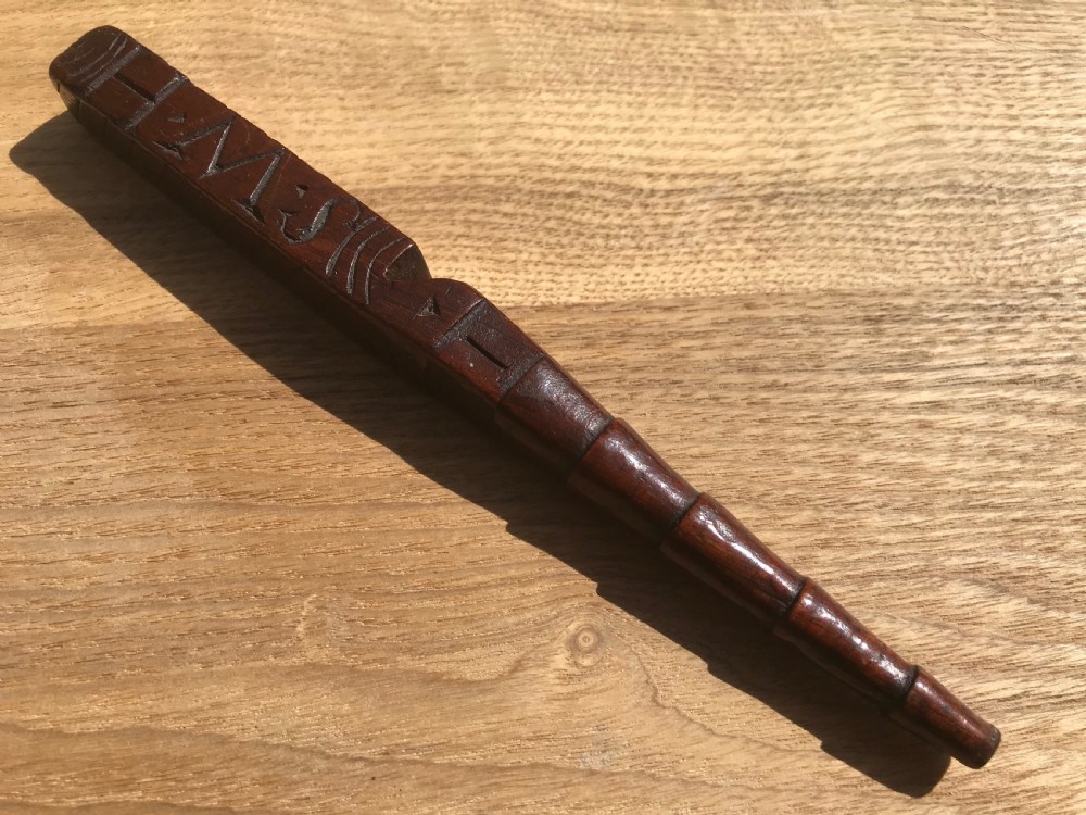 A Rare Antique Welsh Knitting Sheath - treen View VI