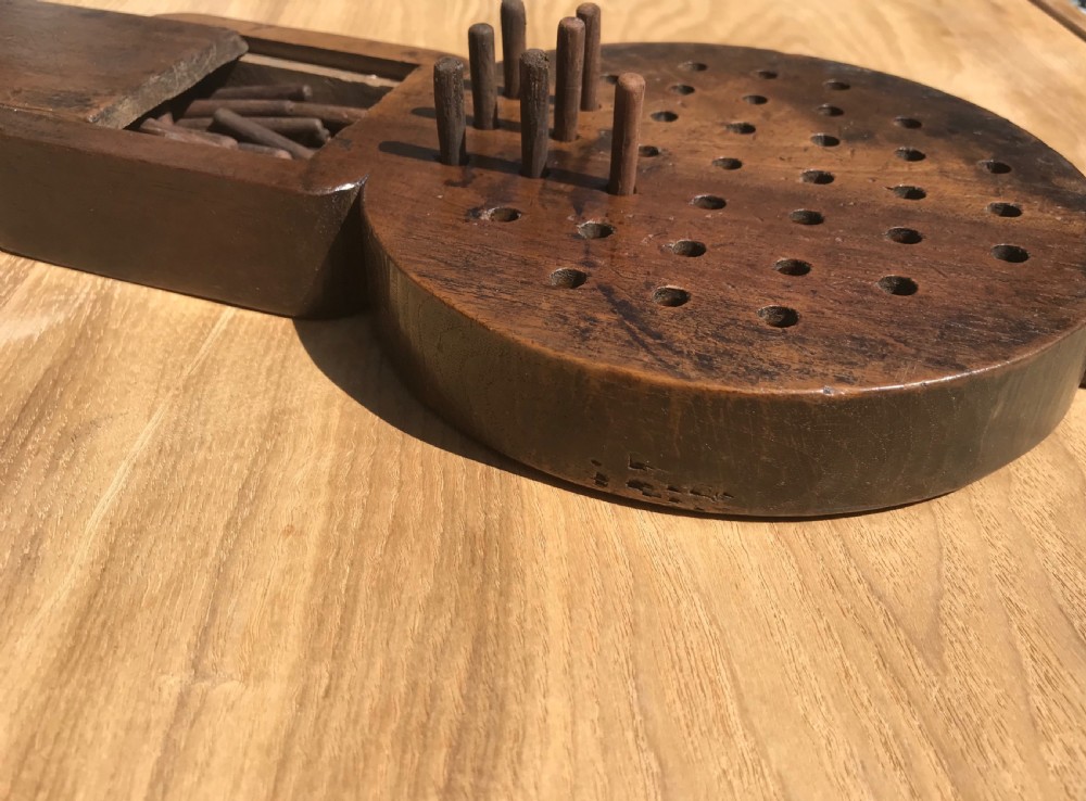 Antique Peg Solitaire Board  View VI