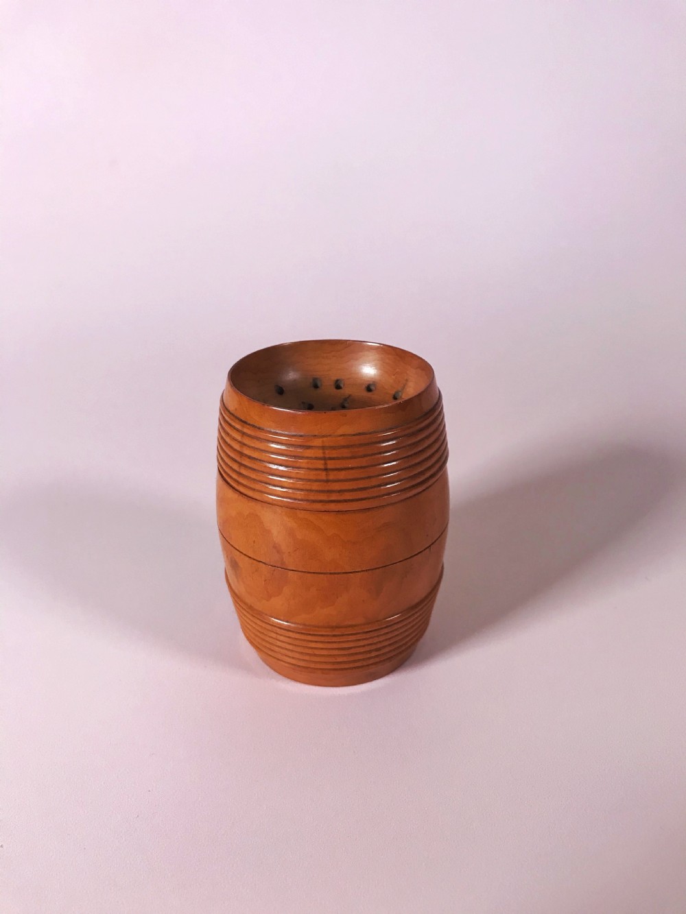 Antique Boxwood Pounce Pot - treen View III
