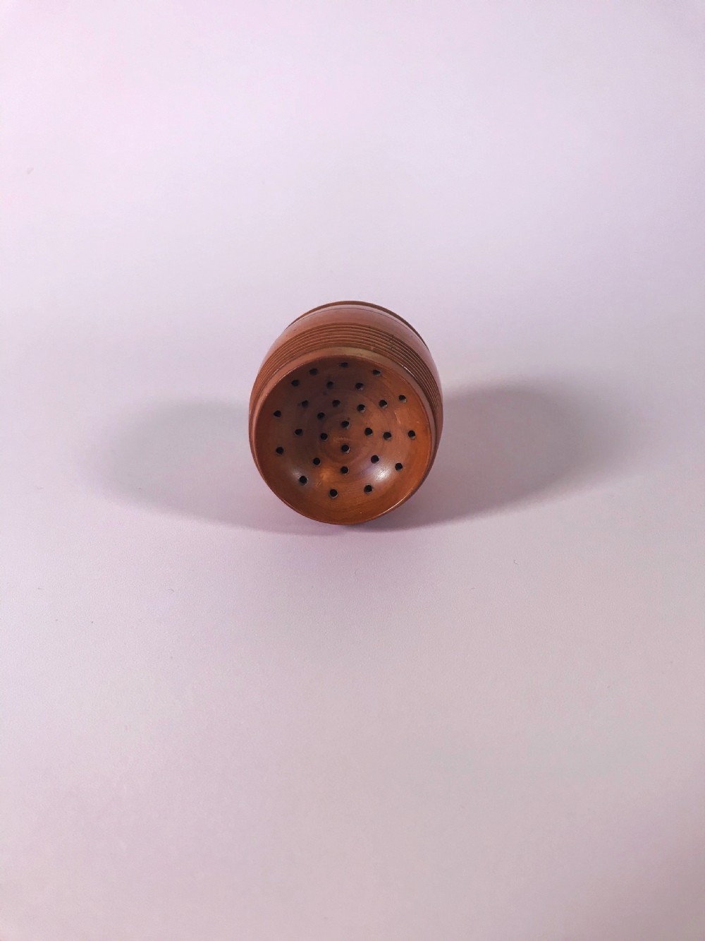Antique Boxwood Pounce Pot - treen View IV
