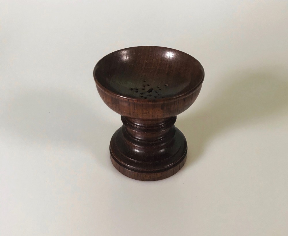 Antique Rosewood Pounce Pot - treen