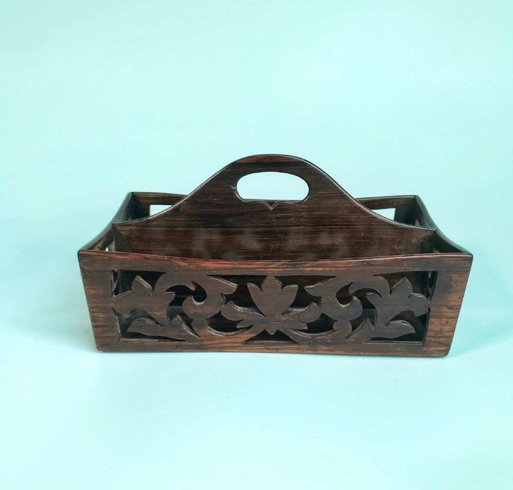 Antique Rosewood Desk Tidy View VI