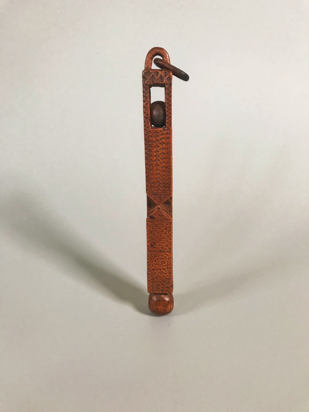 An Early Dated Knitting Sheath - 1743 - treen View VI