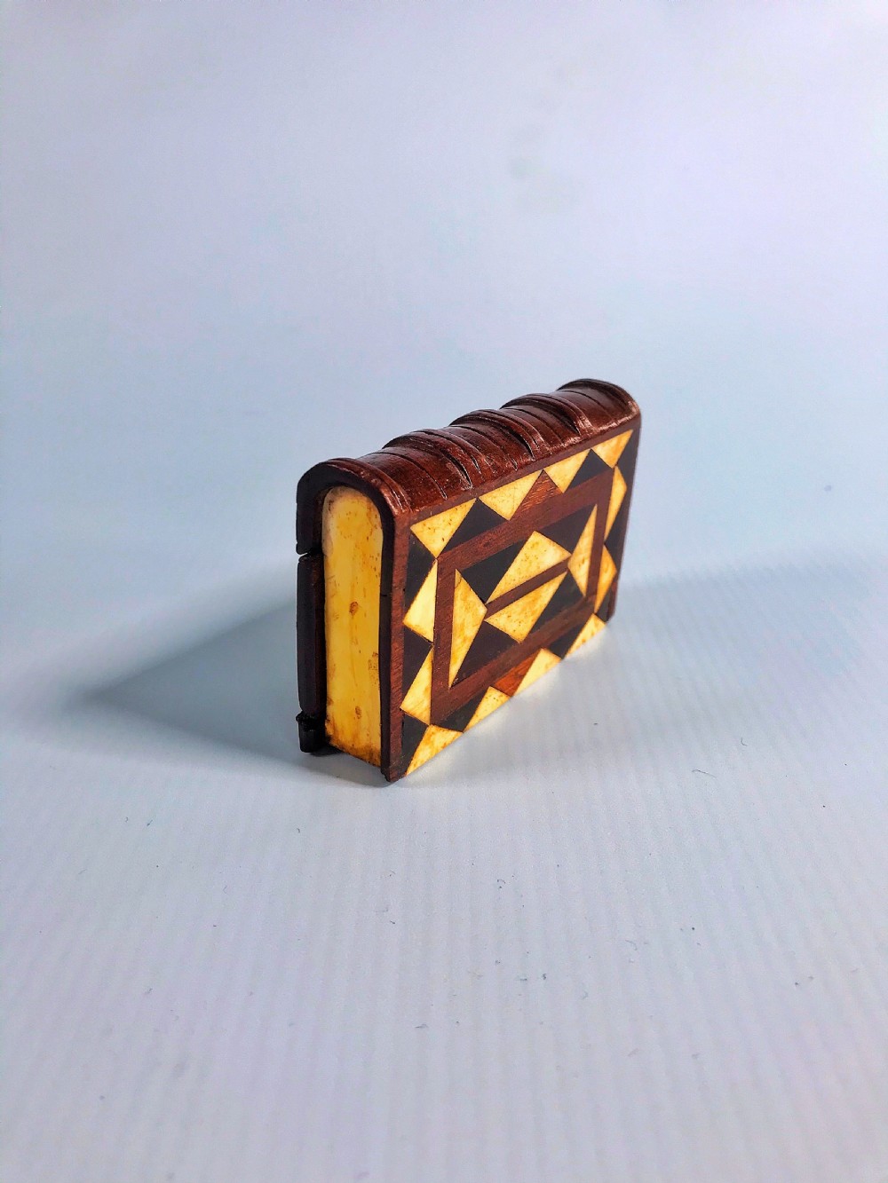 Antique Bone and Wood Book Snuff Box View III