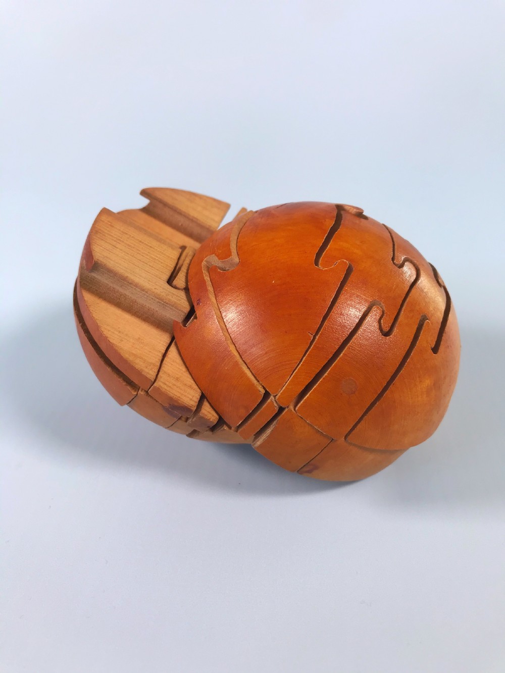 Antique Puzzle Ball - treen View III