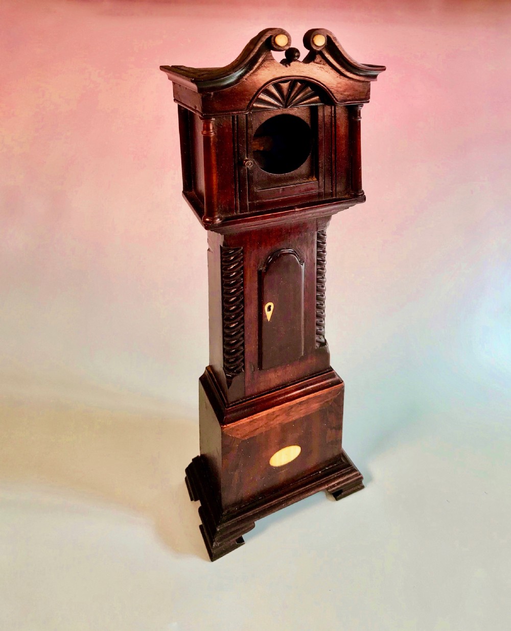 A Georgian Pocket Watch Holder - Grandfather Clock