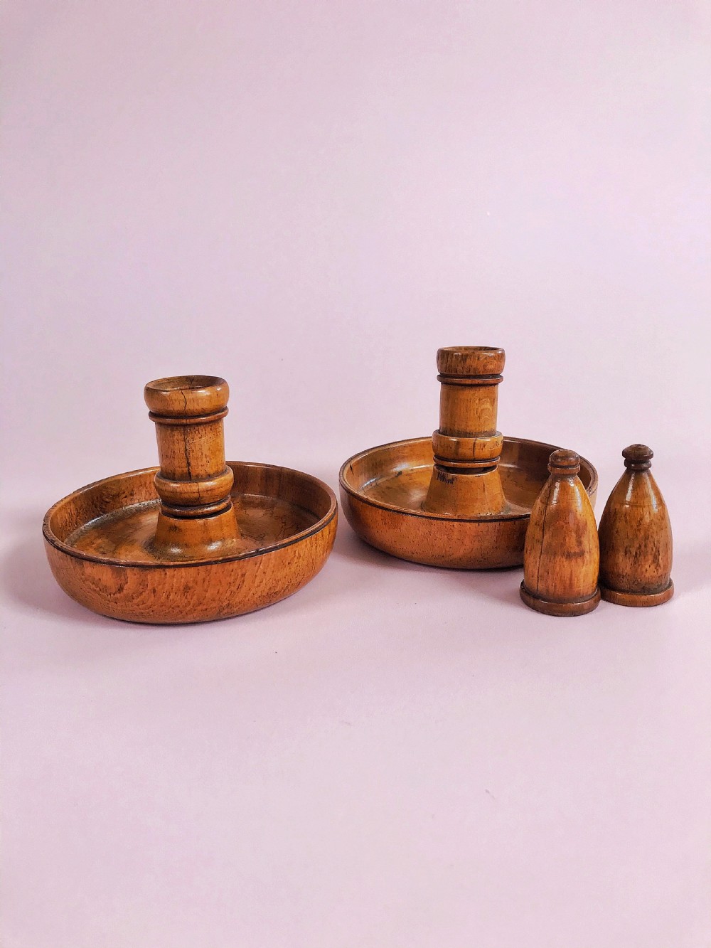 Antique Brighton Bun Candlesticks View II