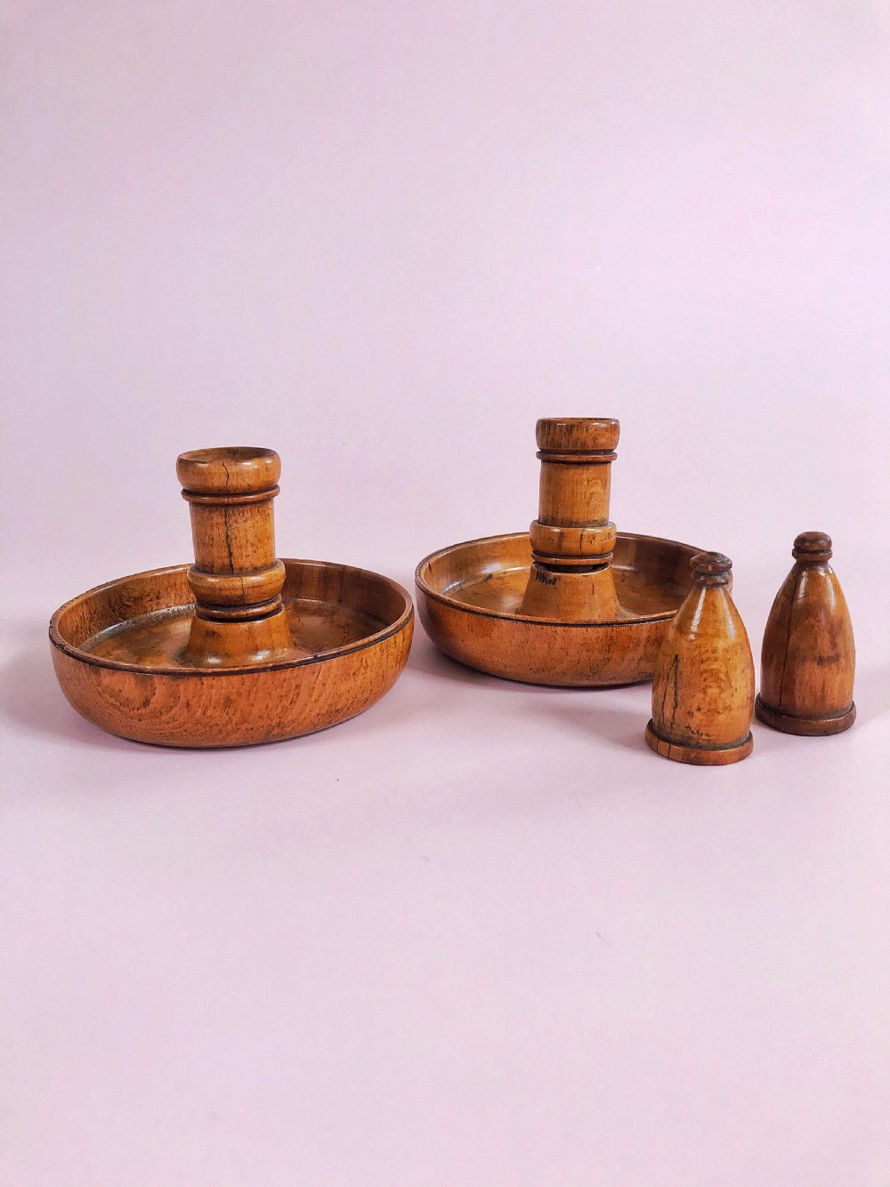 Antique Brighton Bun Candlesticks View III