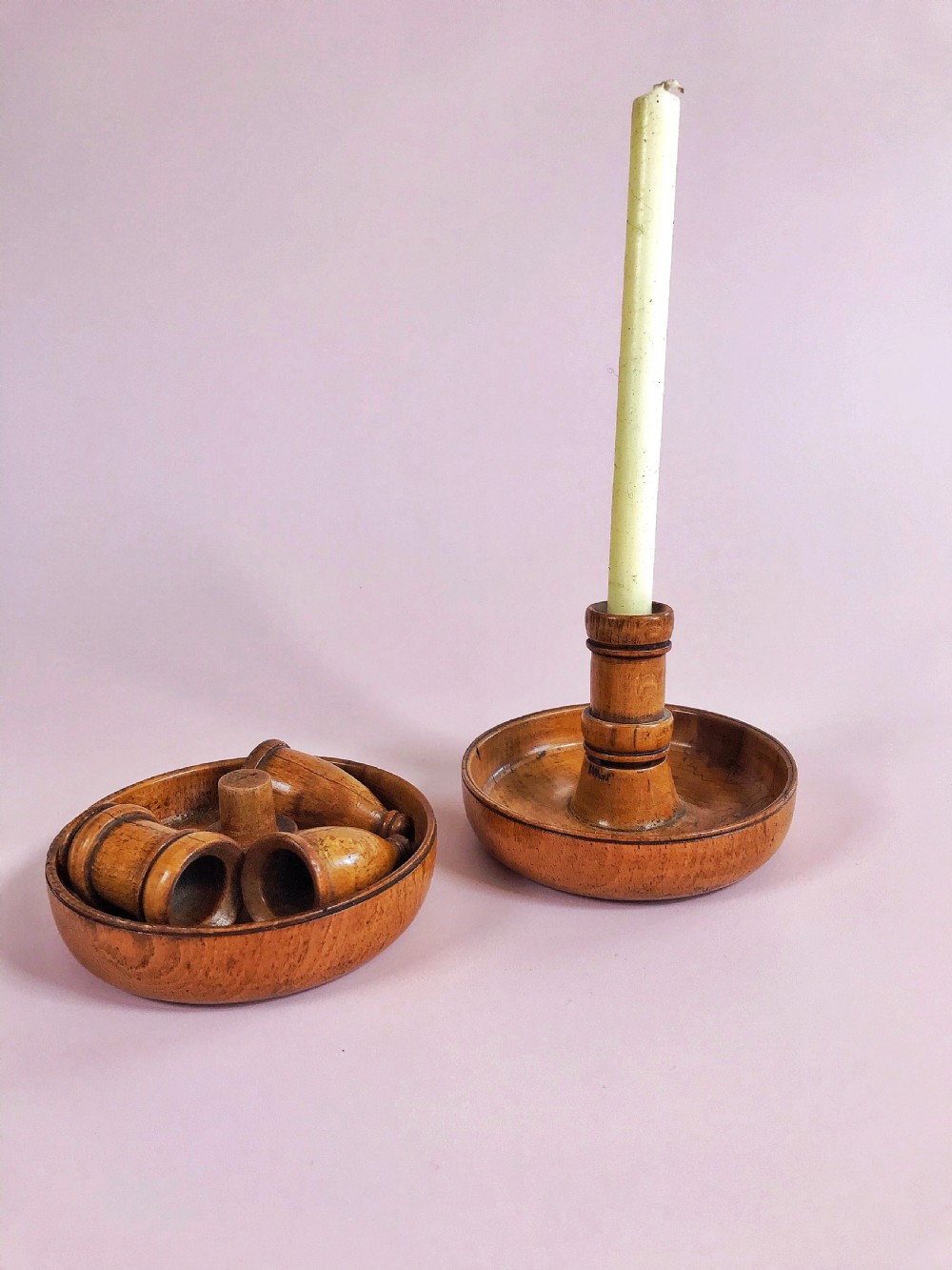 Antique Brighton Bun Candlesticks View V