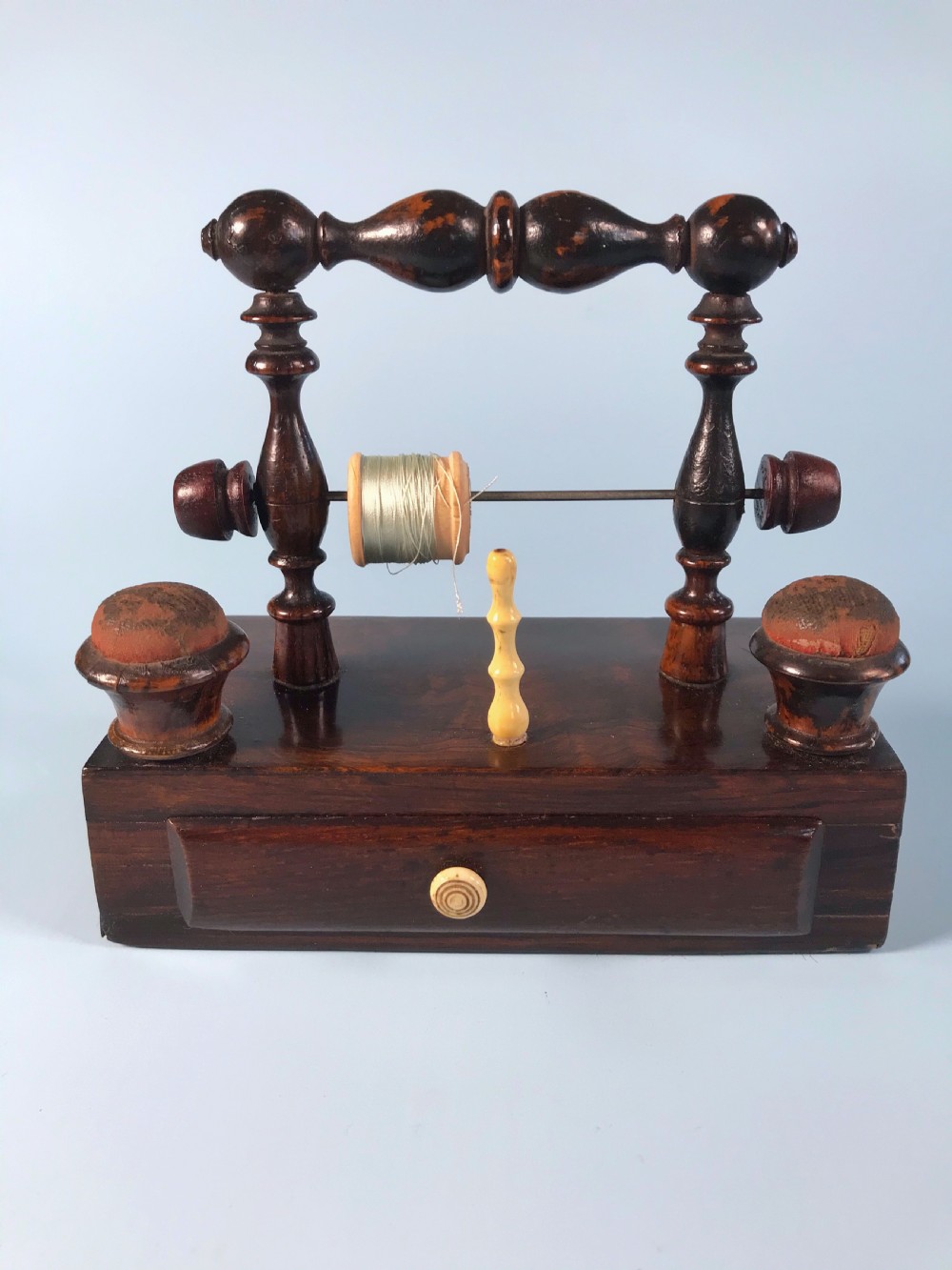 Antique Rosewood Sewing Companion -treen View IV