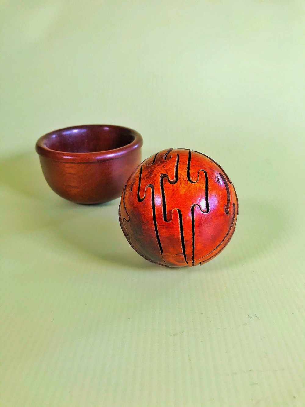 Antique Treen Puzzle Ball