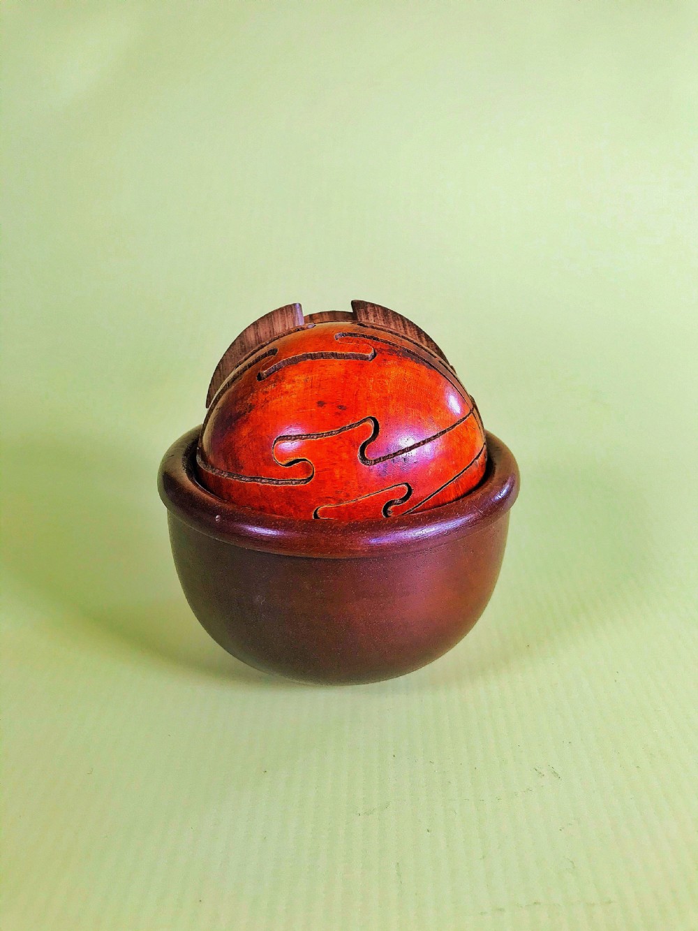 Antique Treen Puzzle Ball View III
