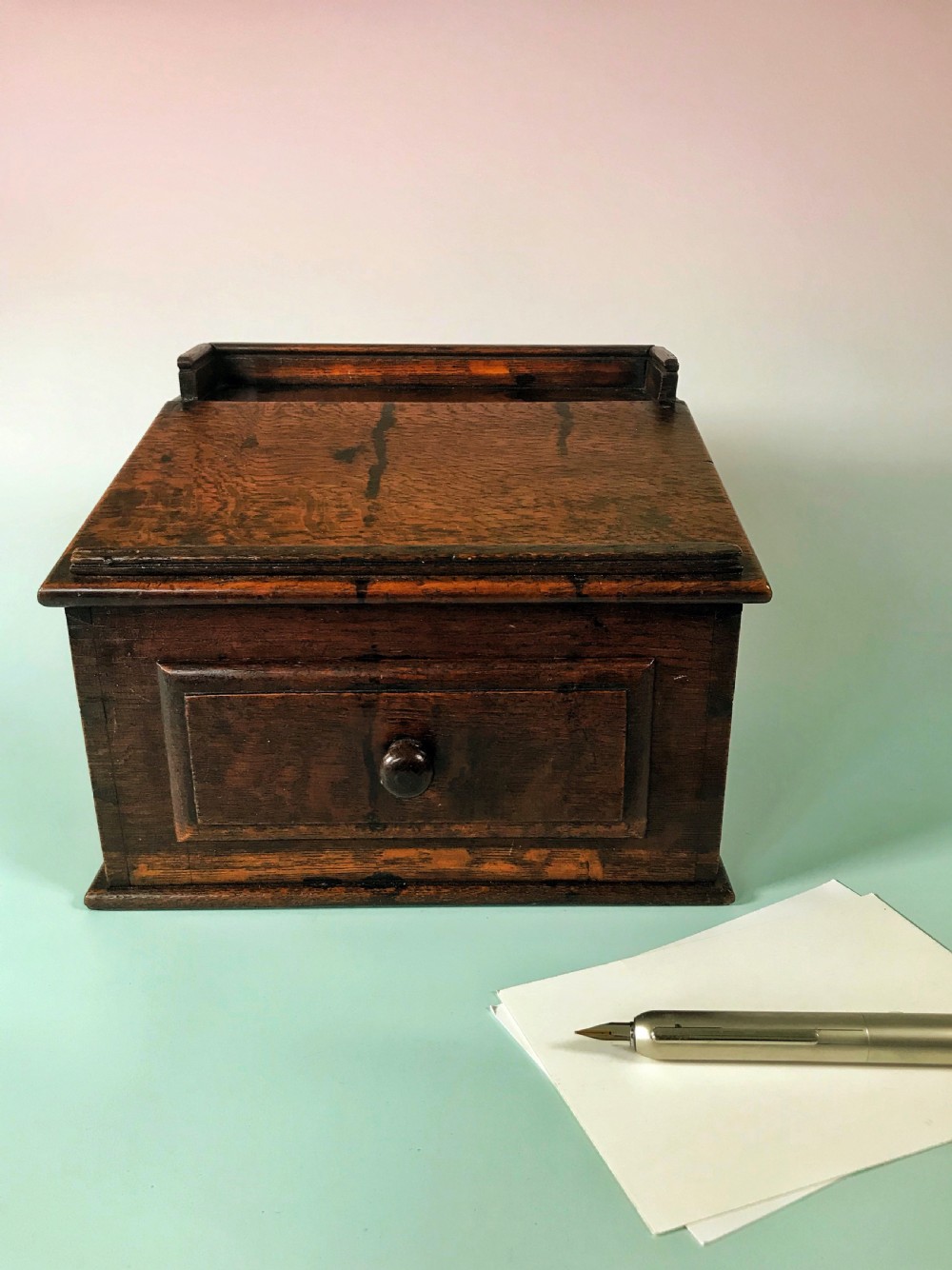 Antique Oak writing Box - Small Size View II