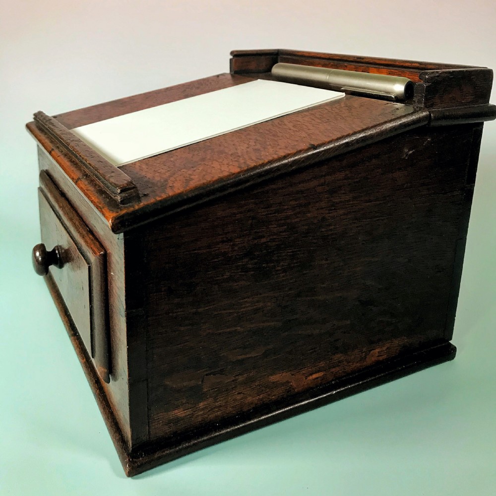 Antique Oak writing Box - Small Size View IV