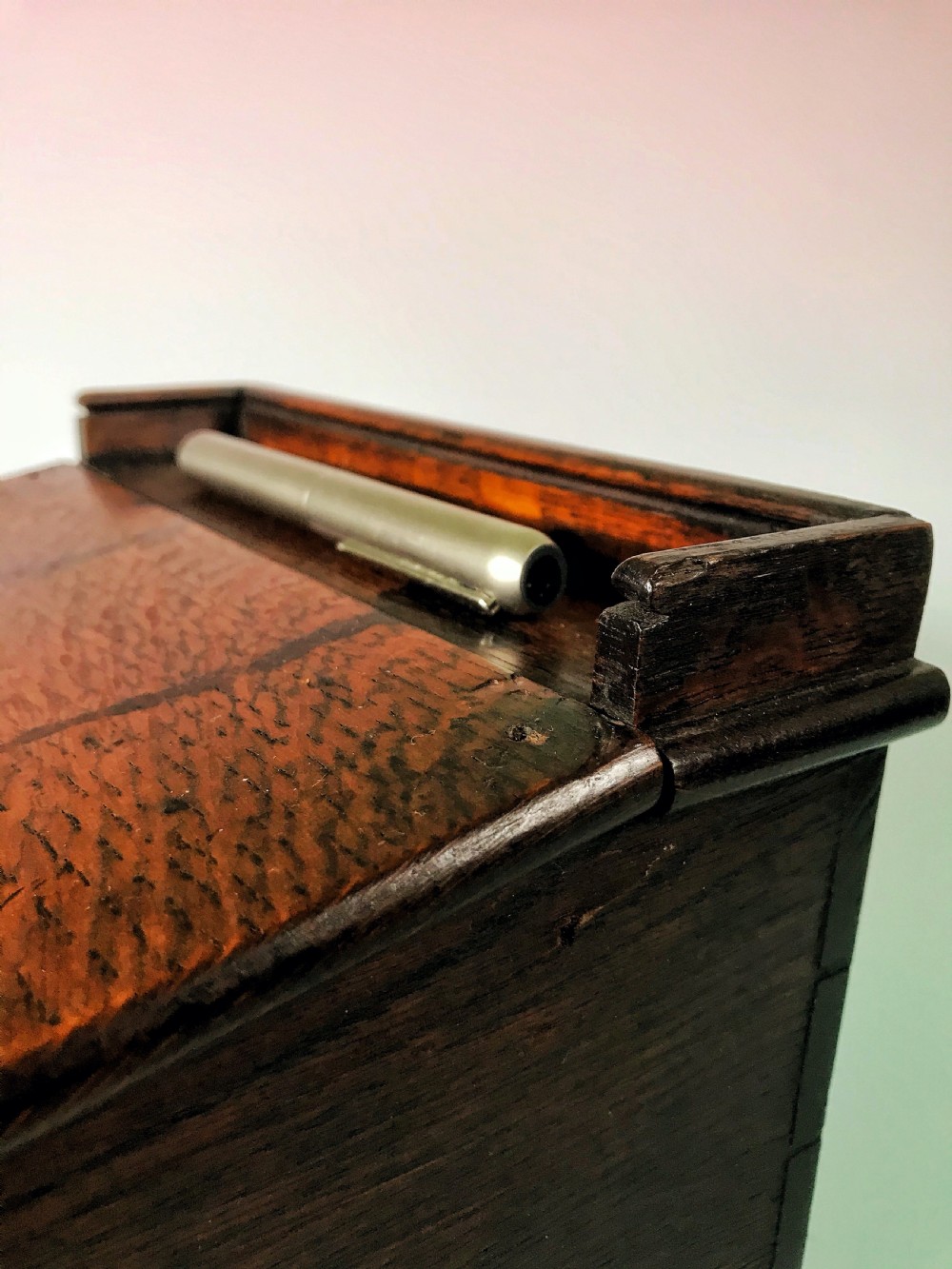 Antique Oak writing Box - Small Size View V