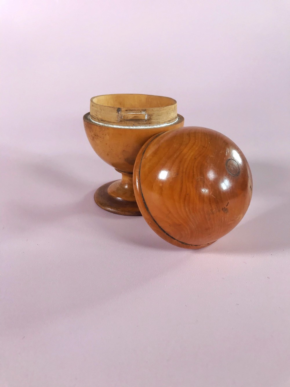 Antique treen Pill Silverer View V
