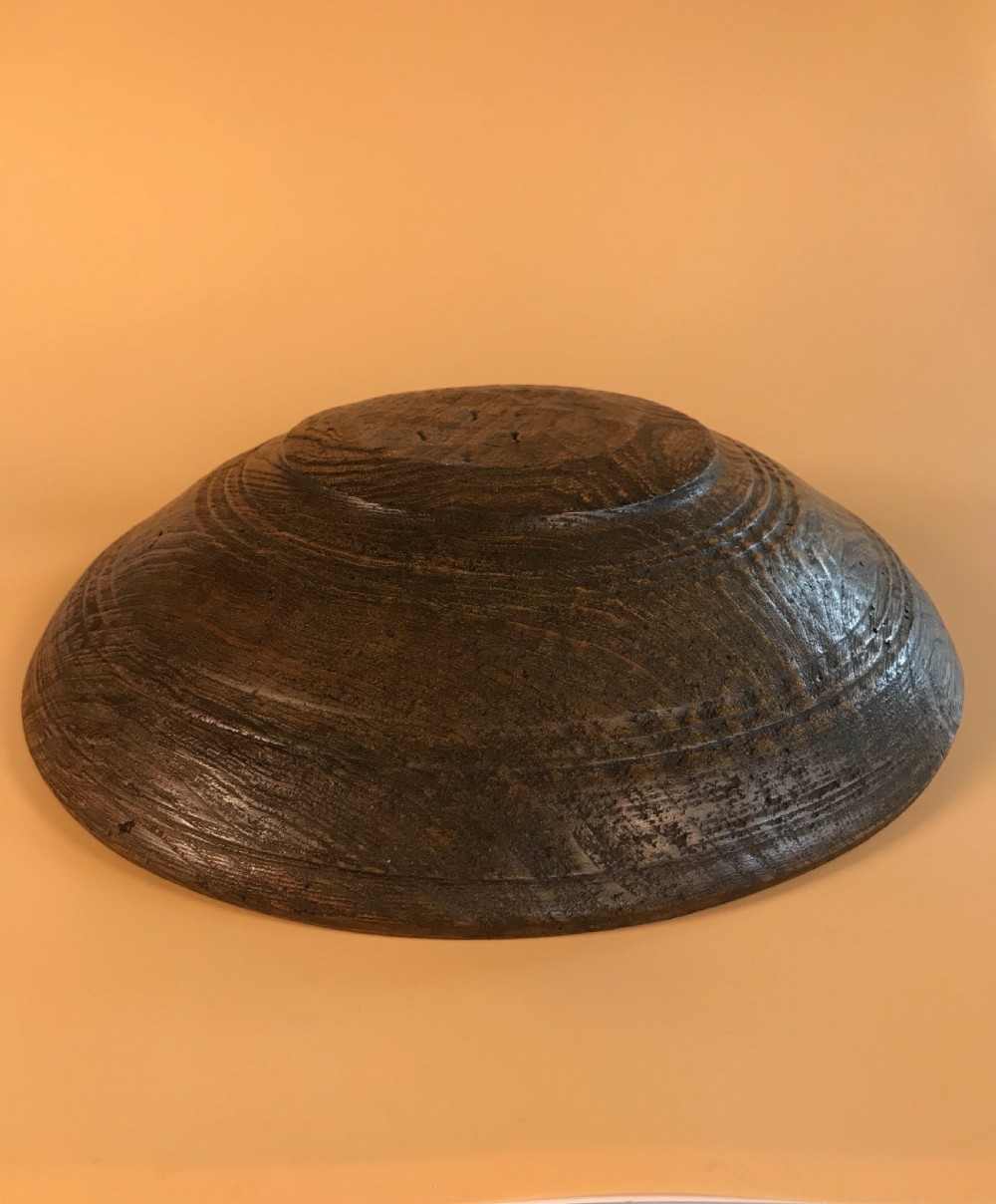 Antique Elm Serving Bowl - treen View II
