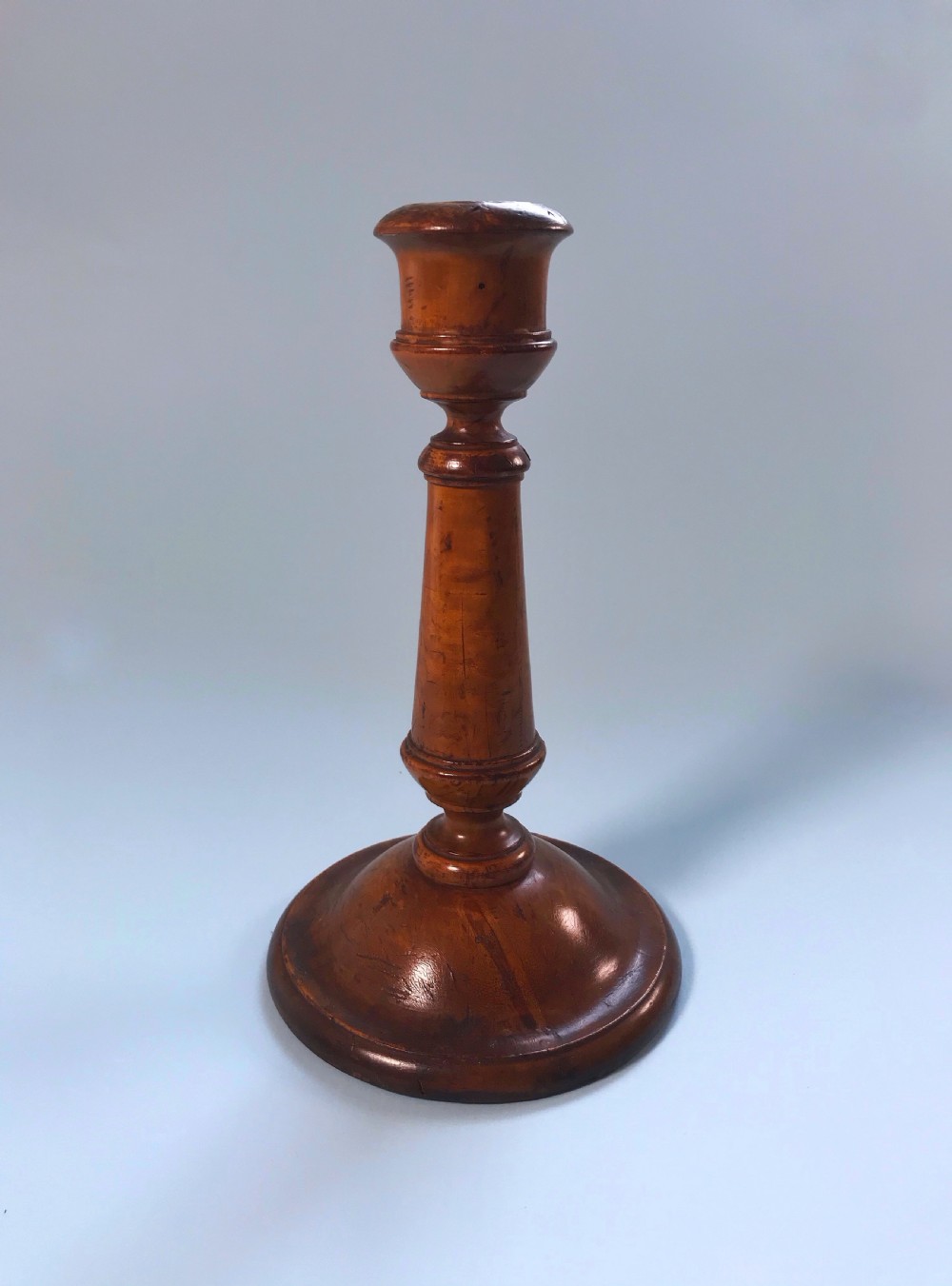 Antique Fruitwood Candlestick