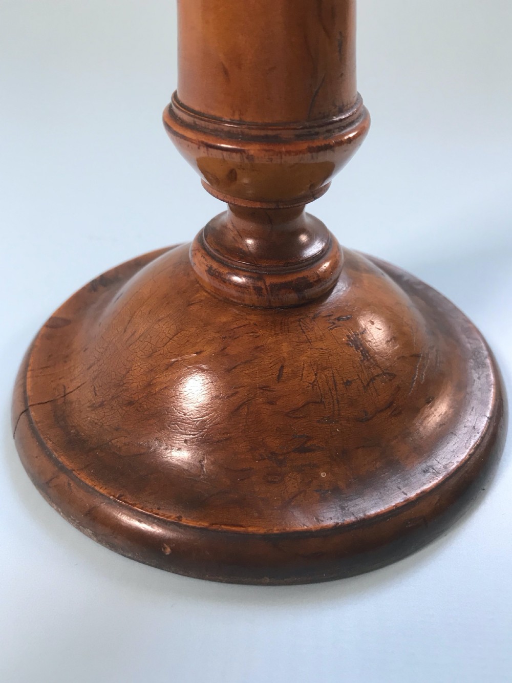 Antique Fruitwood Candlestick View II