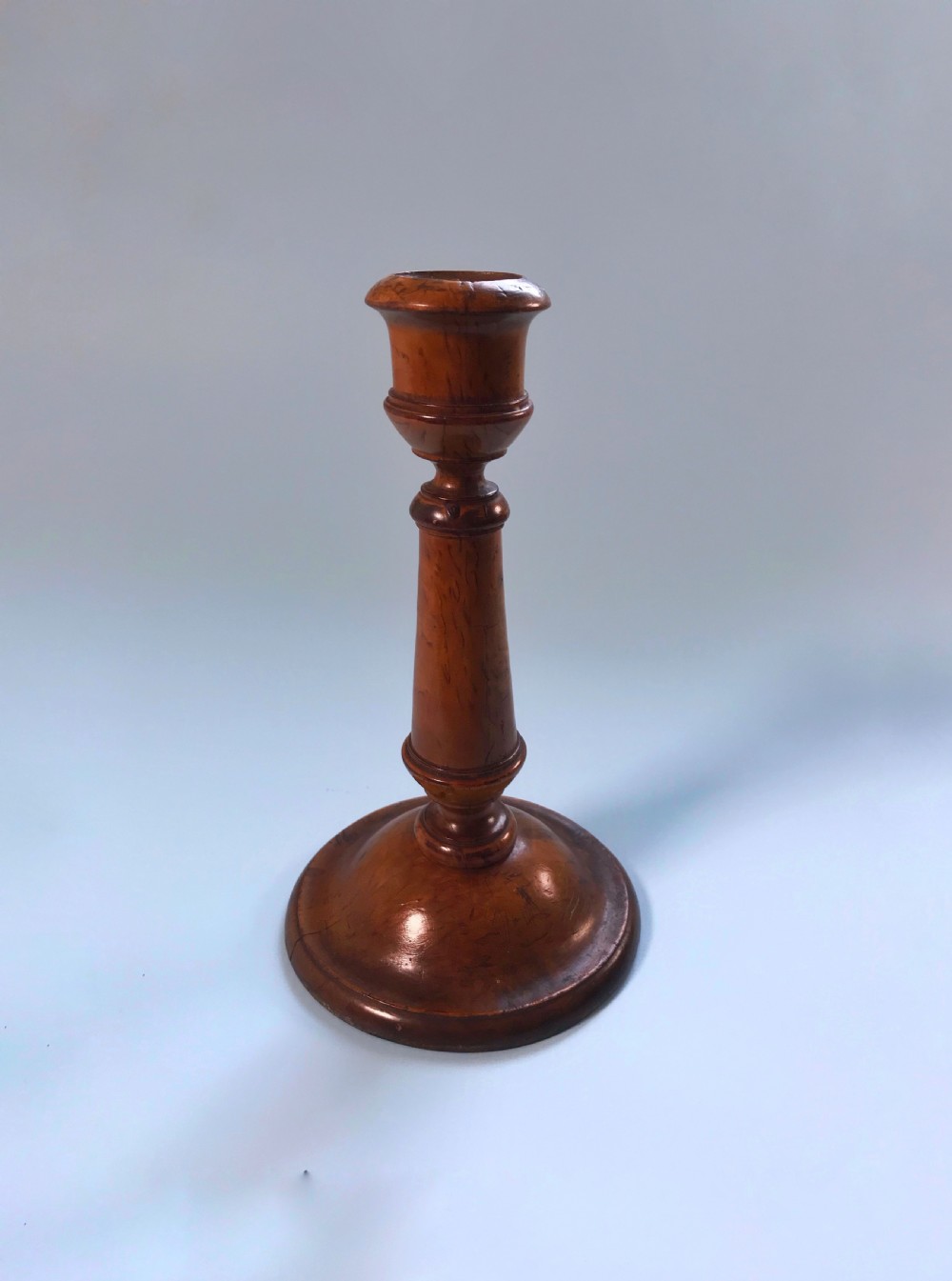 Antique Fruitwood Candlestick View V