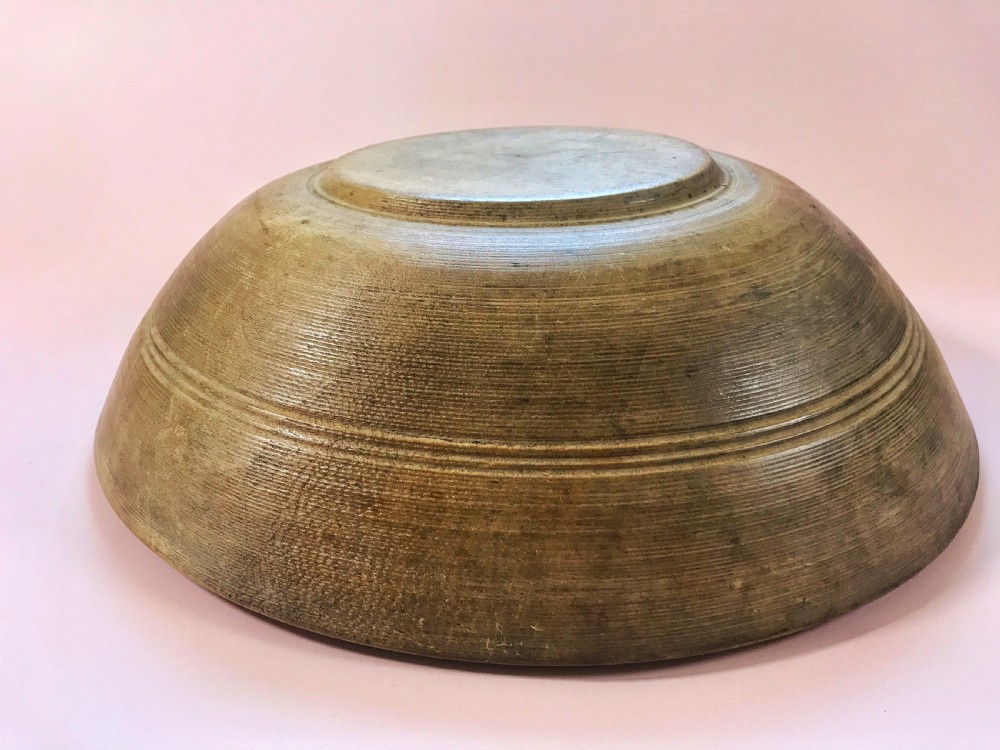 Antique Dairy Bowl - treen View IV