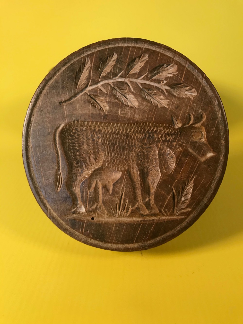 Antique Two Piece Butter Mould - Treen View III