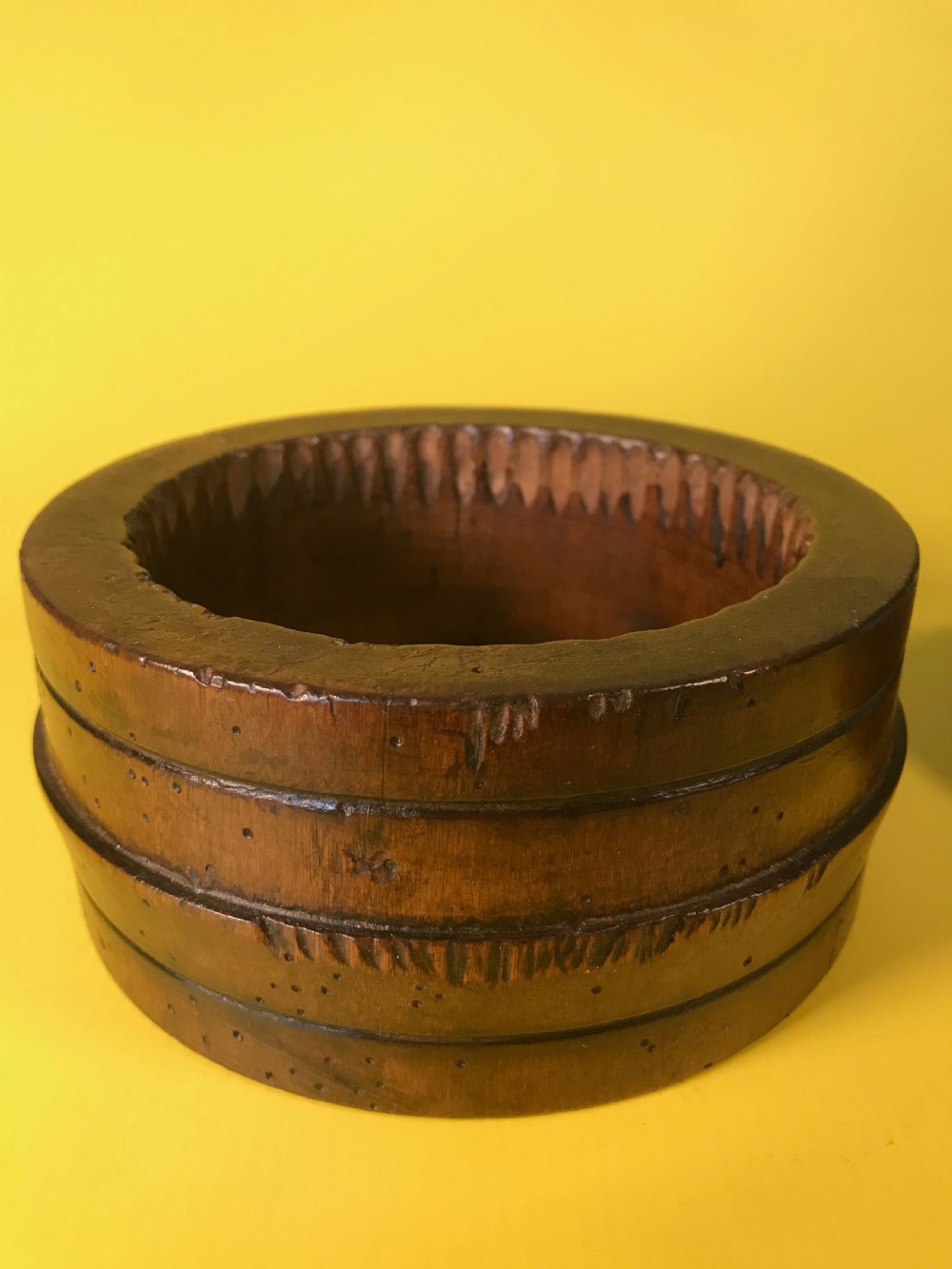 Antique Two Piece Butter Mould - Treen View VIII