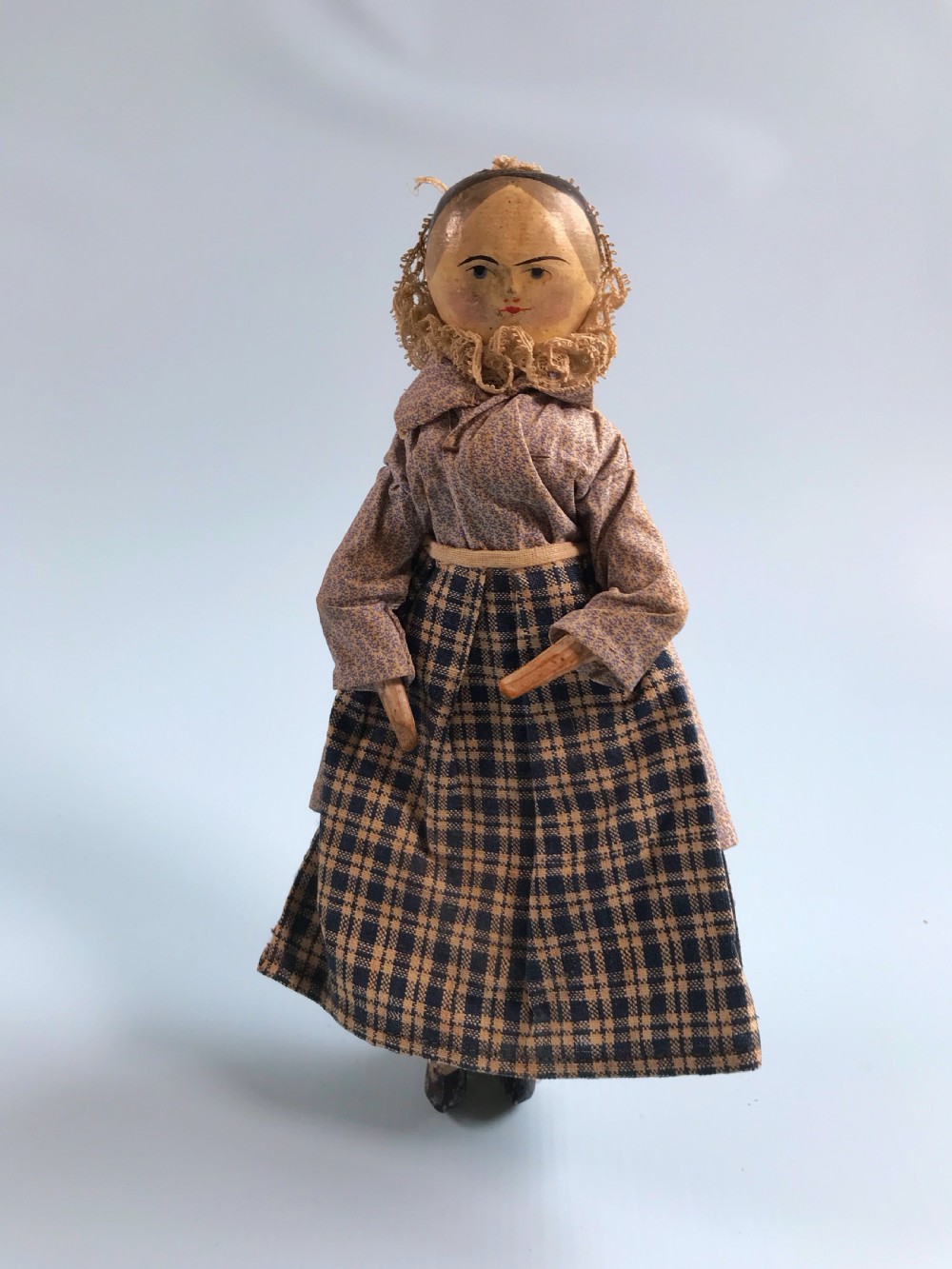 A Mid 1800s Wooden Peg Doll - treen View II