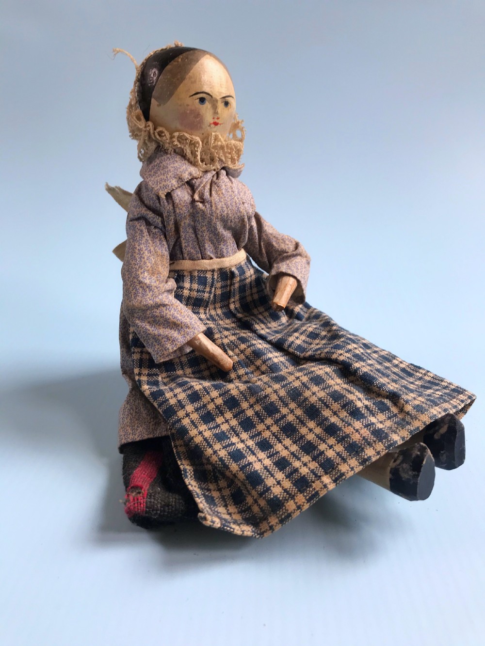 A Mid 1800s Wooden Peg Doll - treen View IV