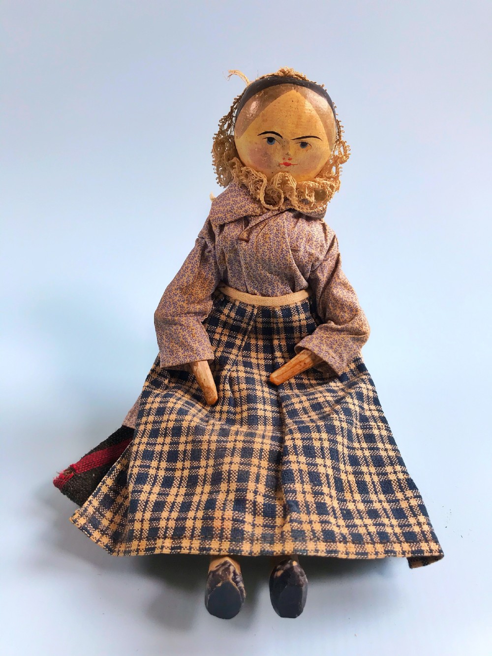 A Mid 1800s Wooden Peg Doll - treen View VI
