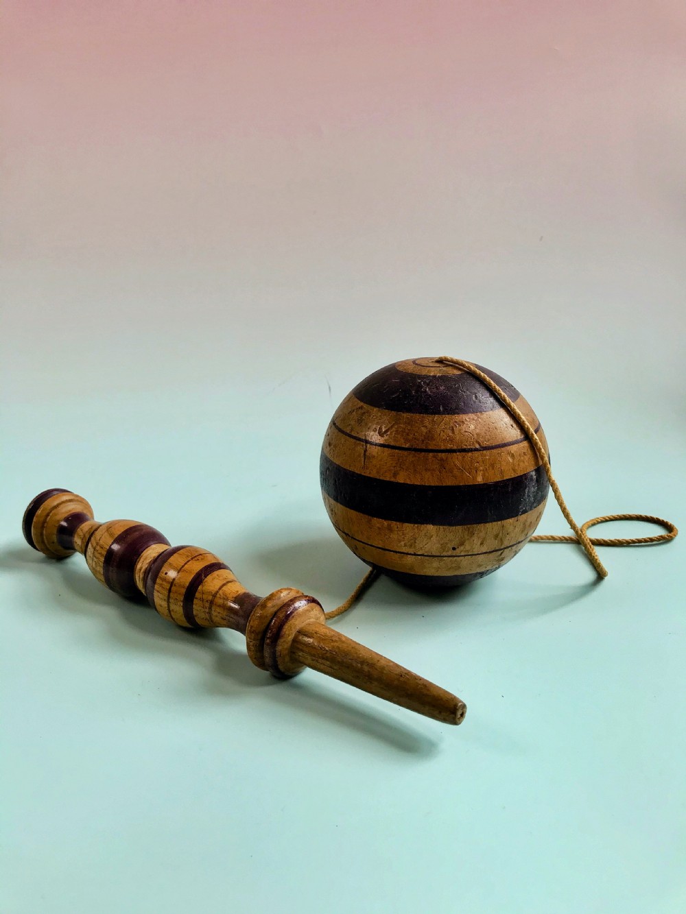 An Antique Painted Bilboquet - good size View II