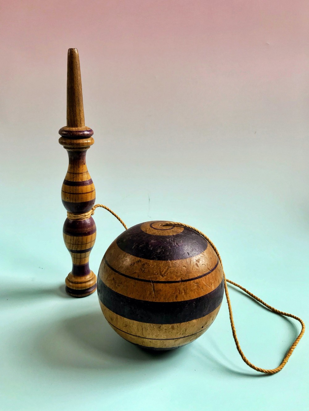 An Antique Painted Bilboquet - good size View III
