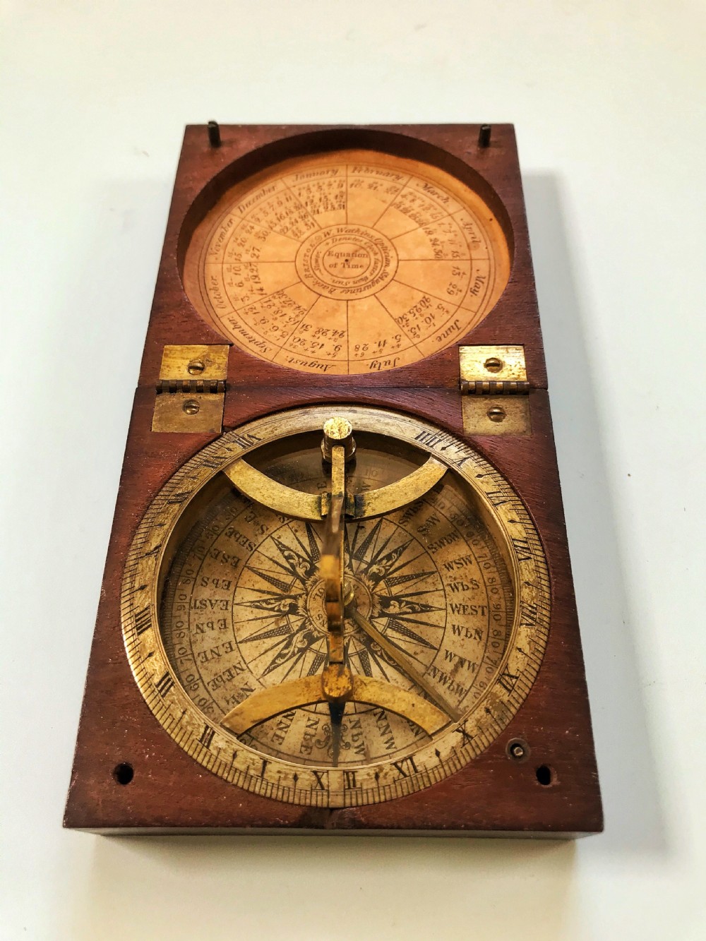 A Georgian Sun Dial & Compass -signed with makers name View VI