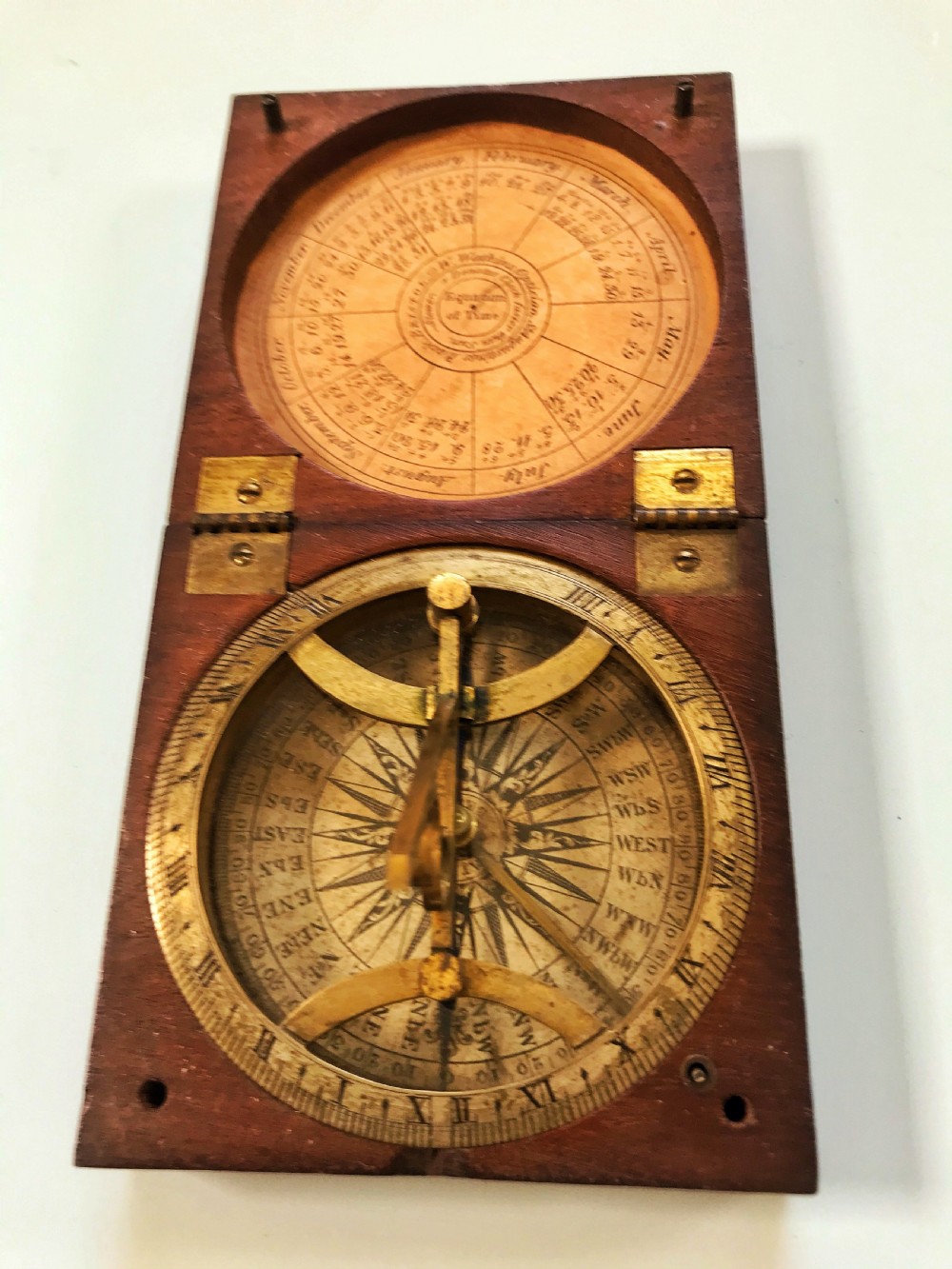 A Georgian Sun Dial & Compass -signed with makers name View VII