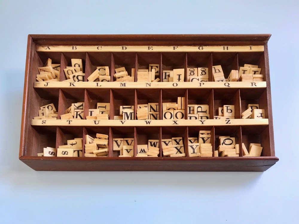 Antique Spelling & Alphabet Box - a fabulous educational toy