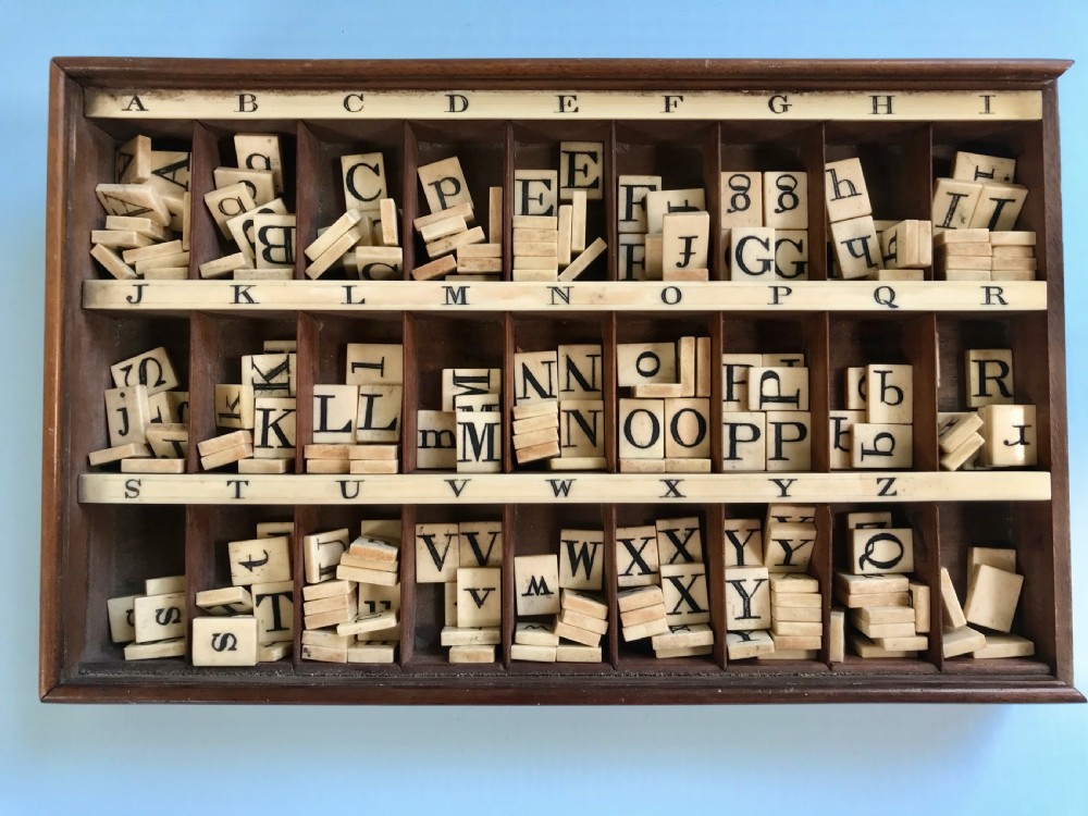 Antique Spelling & Alphabet Box - a fabulous educational toy View VIII