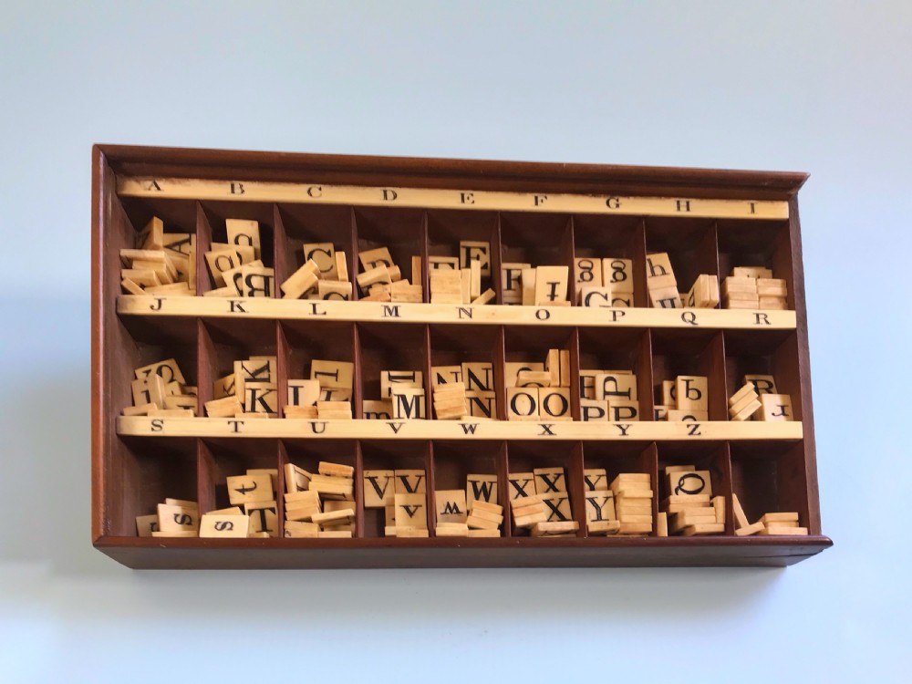 Antique Spelling & Alphabet Box - a fabulous educational toy View IX