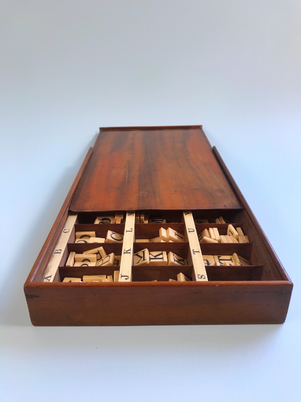 Antique Spelling & Alphabet Box - a fabulous educational toy View X