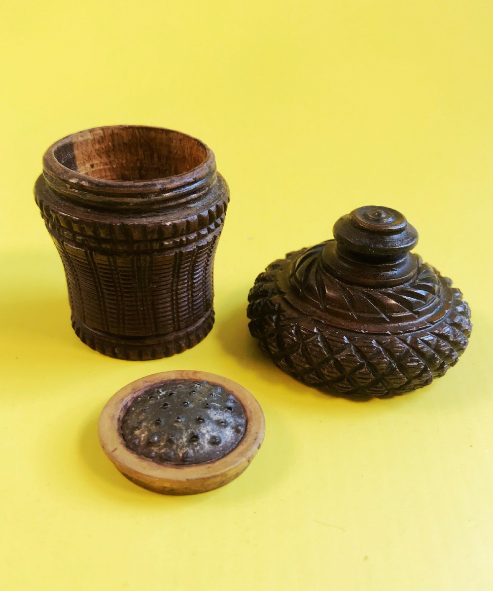 Antique Treen Nutmeg Grater - Bucket Shaped