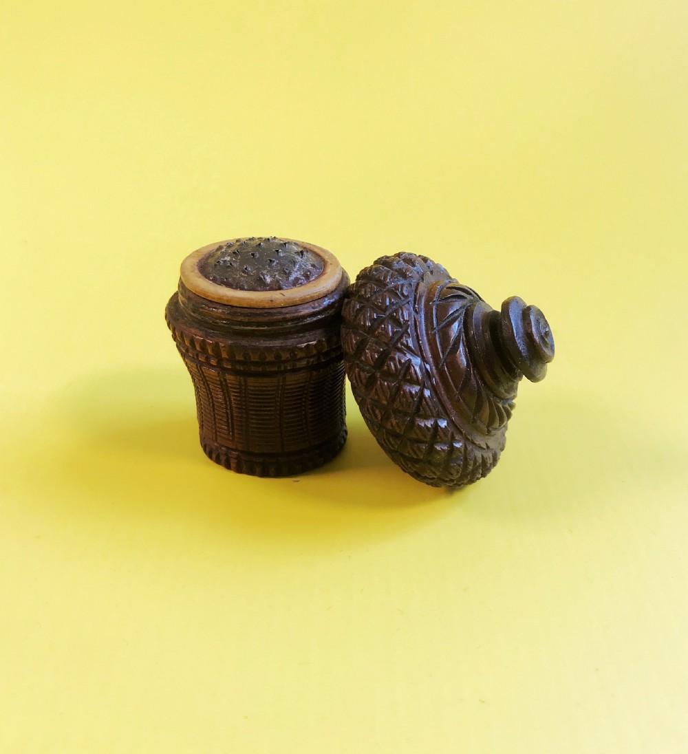 Antique Treen Nutmeg Grater - Bucket Shaped View II