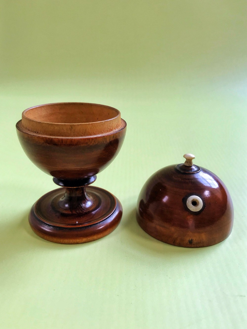 Antique Wool or Thread Holder - great colour- treen
 View II