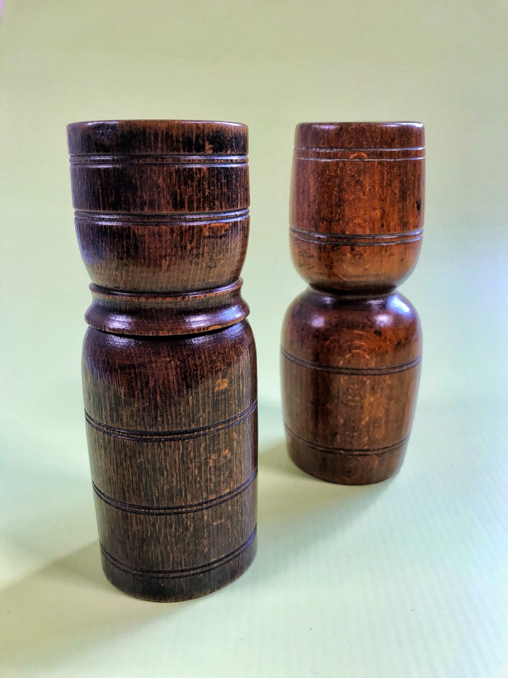 Two Antique Treen Double Measures - can be bought separately