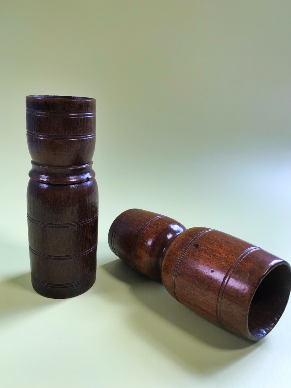 Two Antique Treen Double Measures - can be bought separately View III
