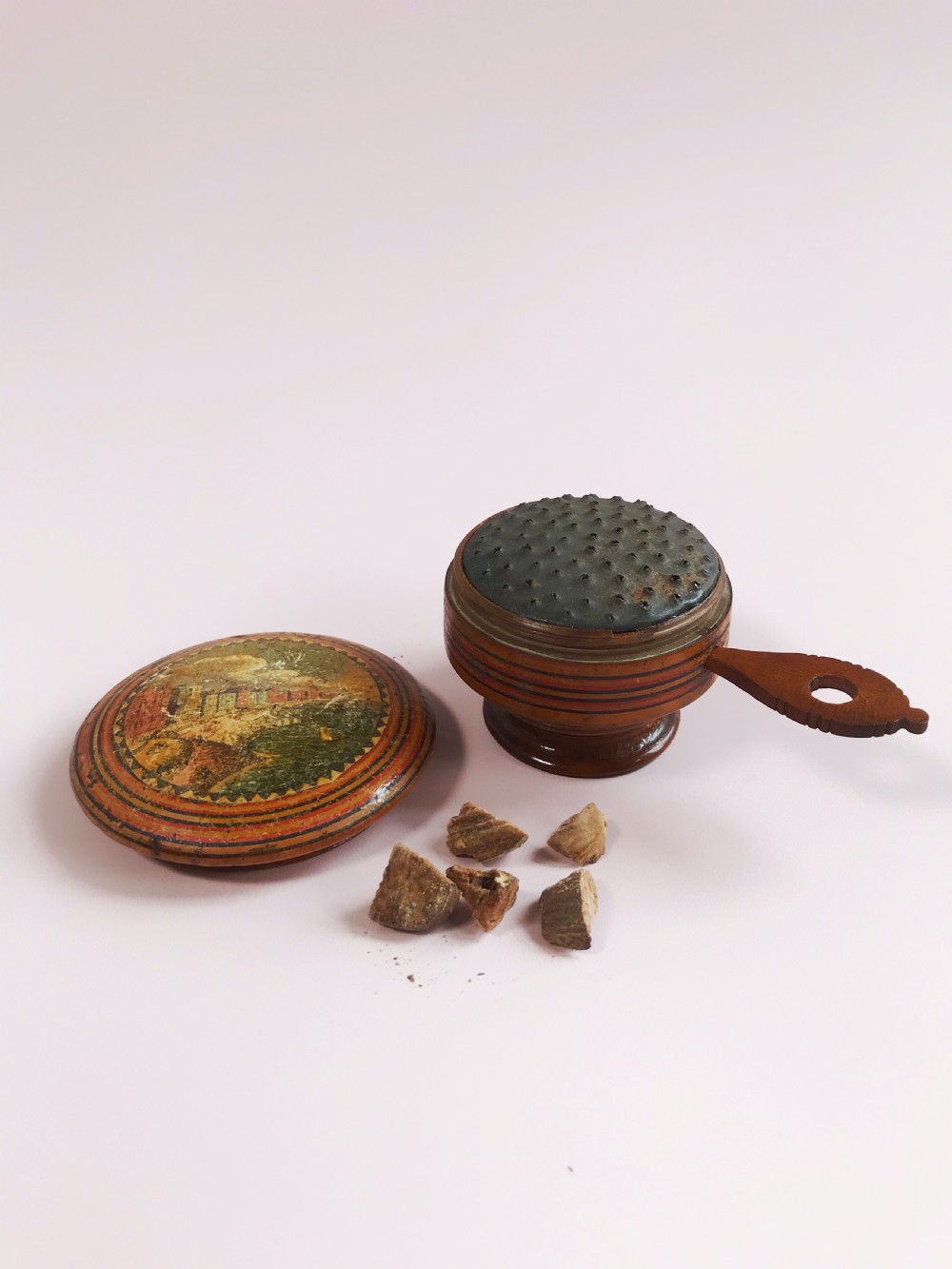 Antique Table Nutmeg Grater - Early  Tunbridge Ware - probably by Wise