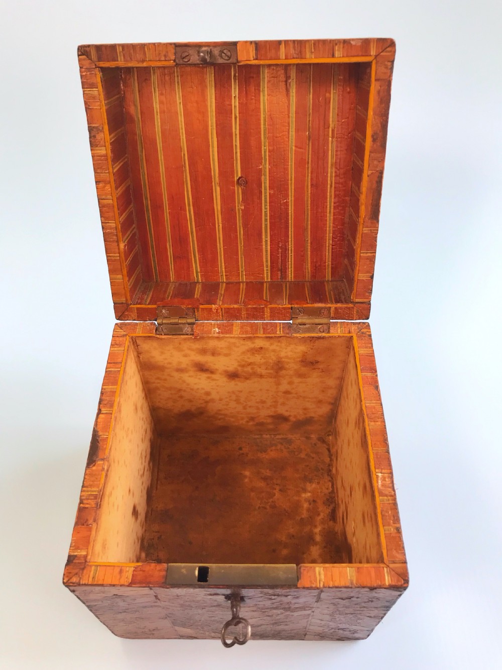 Antique Prisoner of War Tea Caddy - straw work View V