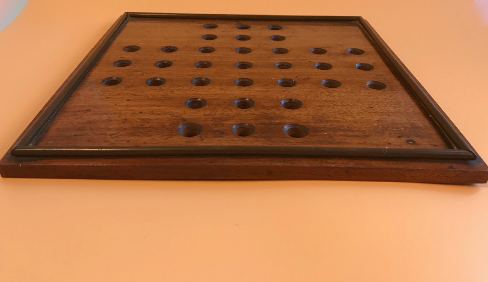 Antique Square Solitairte Board - old label View II