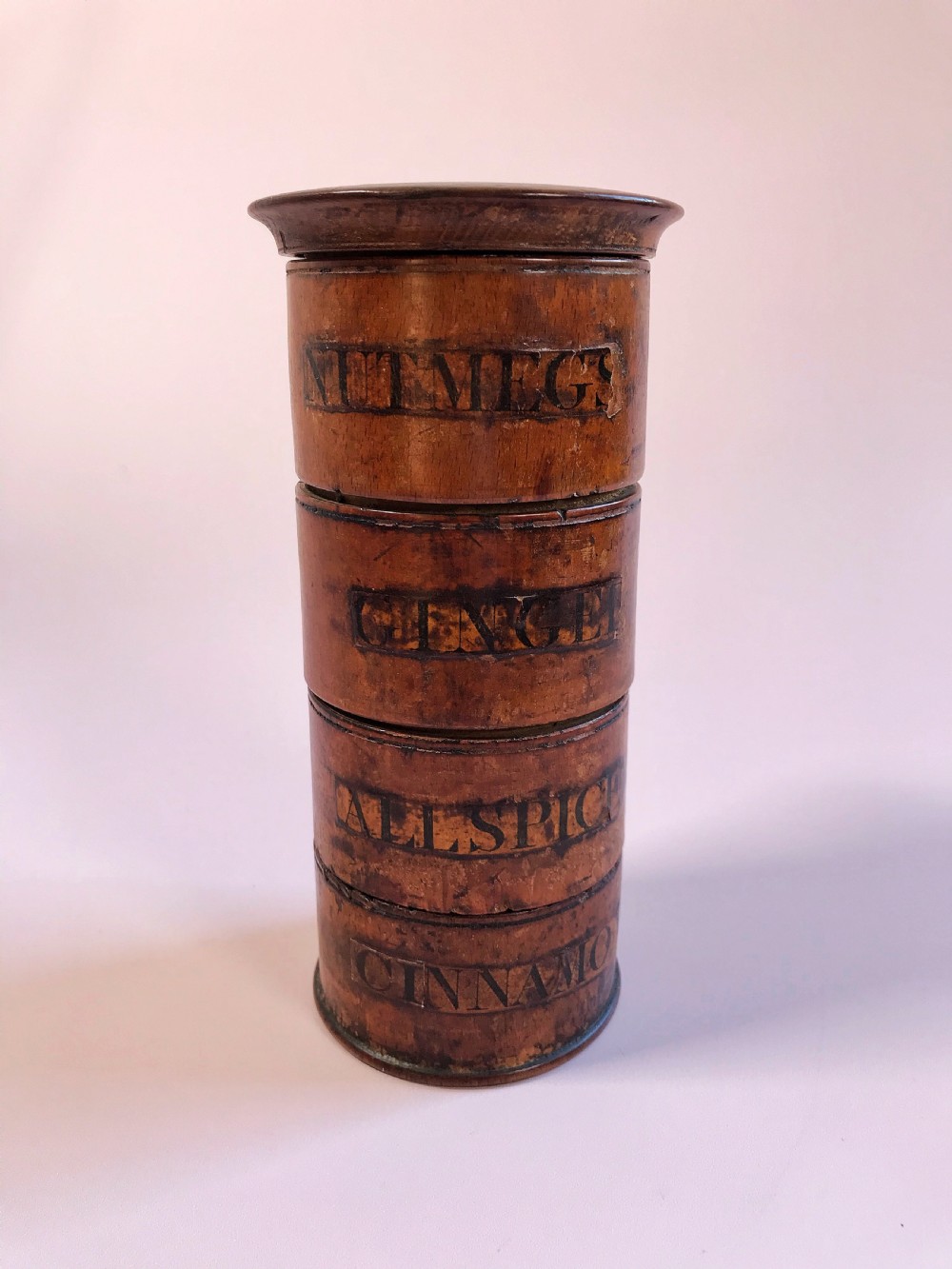 Antique Treen Four Tier Spice Tower