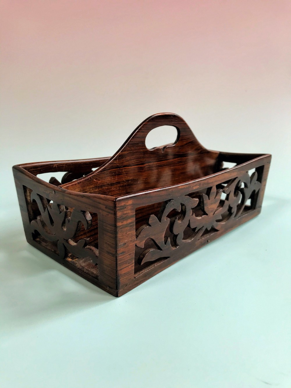 Antique Rosewood Desk Tidy View V